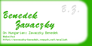 benedek zavaczky business card